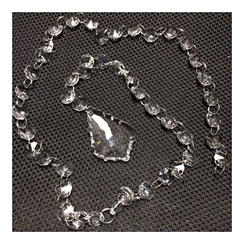 JUIYU Garden Suncatchers 200meter DIY Cristal Glass Garland Strands with Crystal Faceted Prisms for Crystal Chandelier Hanging Decoration Handmade Pendant Necklaces
