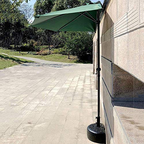 EUQKKWLOY Outdoor Patio 9' Half Round Umbrella,Wall Umbrella Sun Shade with 5 Ribs & Crank,Sun Shelter for Market Table Deck Garden Outdoor Parasol Portable Parasol