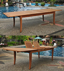 TeakStation 12 Seater Grade-A Teak Wood 13 Pc Dining Set: 122" Atnas Double Extension Rectangle Table and 12 Leveb Stacking Arm Chairs #TSDSLV40