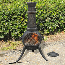 TEOYETTSF Garden Fire Pit Outdoor Cast Iron Mantelpiece Retro Charcoal Stove European Backyard Heating Oven Patio Vertical Fireplace