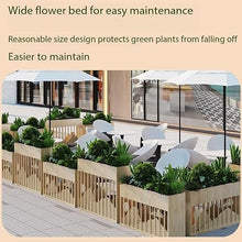FYorbitH Flower Box Wood Grain Planter Box Flower Trough Green Plant Container Partition(Medium)