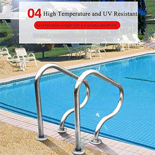 BSNANCA Swimming Pool Safety Hand Rail 2 Packs Pool Handrails, Summer Swimming Pool Ramp Handrails, Outdoor Stainless Steel Safety Pool Hand Rails for Inground Pool Entry (1.5mm) ()