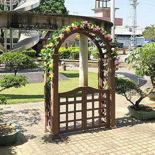 MELPHI Wooden Garden Arch, Outdoor Garden Arch with Double Gate, Garden Arbor for Various Climbing Plant, Outdoor Garden Lawn