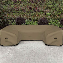 Patio U Shape Sofa Cover 12 Oz Waterproof - 100% UV & Weather Resistant Customize Outdoor sofa Cover with Air Pockets and Drawstring with Snug Fit (33" H x 120" W x 35" D, Beige)