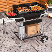 MZGYYD Half Oil Barrel Stove with Barbecue Grill Field Oil Barrel Barbecue Grill Household Folding Charcoal Grill