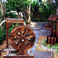 Waterwheel Fountain Outdoor Garden,Water Wheel Fountain for Balcony Patio Pond Pool,Yard Decoration Freestanding Wood Design Spring Water Feature Feng Shui Wheels,for Terrace Outdoors (Size : 80cm)