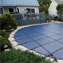 30ft/28ft/26ft/24ft/22ft/20ft/18ft/16ft/14ft/12ft/10ft/8ft Round Inground Pool Cover for Safety, Blue Solid Mesh, Swimming Pools Tarps/ Pool Winter Leaf Net Covers, Folding Pool Membrane/ Tarpaulin