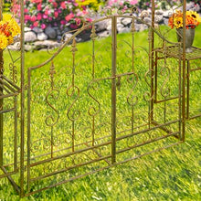 8 Feet Tall Garden Gate Archway with 2 Side Plant Stands Genevieve (Antique Bronze)
