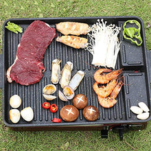 Portable BBQ Grill Pan Non-Stick Charcoal Plate Butane Gas Stove Cooker Party Picnic Terrace Beach Barbecue Tray