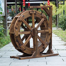 Water Feature Waterfall Fountain,Garden Ornamental Waterwheel Fountain,Yard Decorative Indoor Outdoors,Wooden Water Wheel,Vintage Rustic Feng Shui Wheels Fountain,for Patio Backyard Porch Pond Pool (