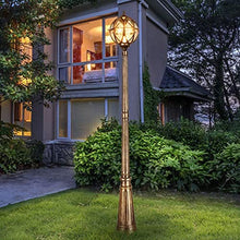 BUNCC Outdoor Tall Street Lamp | Vintage Bronze Globe Post Light for Pathway Driveway | Waterproof IP65 Die-Cast Aluminum Garden Lantern with E27 Socket | 2.1M Traditional Landscape Pole Lighting