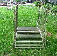 SERENDIPPITY Garden Bridge 37.5" Tall Iron Rustic Green Finish