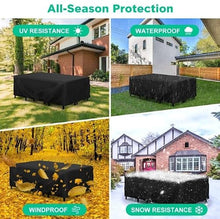 Garden Furniture Covers, Waterproof 420D Duty Oxford, Fabric Patio Table Windproof, Anti-UV, Outdoor Furniture Protection 400 x 300 x 100 cm Fabric Patio Table Windproof, Anti-UV, Protection of