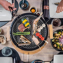 JTYMZYY Japanese Style Charcoal Grill Table, Portable Ceramic BBQ Grill with Wire Mesh Grill and Base,Tabletop Household Barbecue Tools for Outdoor Charcoal Barbecues Camping (Size : Round)