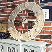 Wall Clock Art Clock Silent Wall Clock, European Farmhouse Vintage Clock, 60cm Non-Ticking Battery Operated Outdoor Garden Wall Clocks for Home Kitchen Cafe Hotel Garden Decor Wall Decor Clock