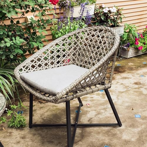 GLigeT Balcony Table and Chair Set Small Apartment Balcony Table and Chairs Set Modern Garden Furniture Set Outdoor Patio Rattan Lounge Coffee Table Rattan Chair Bistro Table Set (Color : Chair)