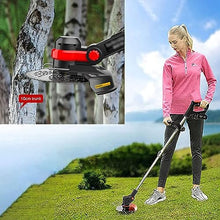 Hand Push Lawn Mower Cordless Lawn Mower, 3 in 1 Electric Lawn Mower Adjustable Telescoping Pole 90° Rotatable 20V7.5Ah Battery
