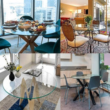 SAGIDAR Round Tempered Glass, Clear Table Top, Tempered Glass Top, Clear Glass High Gloss, Glass Coffee Table, Round Glass Table Tops, Round Wood Table Top, 14IN 19IN 24IN 30IN 39IN