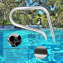 Swimming Pool Safety Hand Rail 30x22 inch Stainless Steel Swimming Pool Handrails, Pool Rail Pool Railing, Pool Handrails with Grip,3-Bend Pool Stair Rail