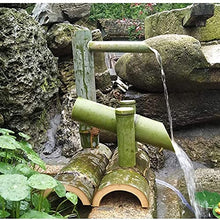 GenSDH Bamboo Frame Drip Car Flowing Water Landscape Bamboo Water Feature Fountain Outdoor Japanese Garden Feature Modern Decoration Handmade, 80Cm