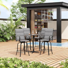 Soohow Swivel Patio Bar Stools Set of 6, Outdoor Barstools with Paded Textilene Fabric, All Weather Bar Height Outdoor Chairs, Tall Swivel Patio Chair for Balcony, Poolside, Yard