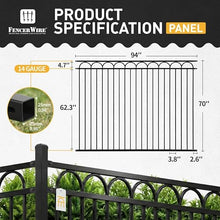Fencer Wire Pack of 5 Heavy Duty Arc Fence Barrier Panel, 6FT Height X 8FT Width Anti-Rust Metal Fencing Panel, Diameter Steel Outdoor Decorative Garden Fence Panel for Yard, Pool, Patio