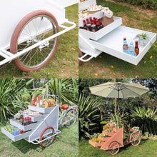 TT-YEL 4-Layer Large Capacity Tricycle Flower Display Cart, Mobile Food Coffee Cart, Commercial Flower Trailer, Retractable Rack, Large Front Loading Scooter,Black