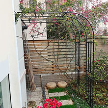 SDdPulse Large 2.4M Heavy Duty Steel Tubular Half-Side Garden Arch Trellis, Metal Arbor Archway for Climbing Plants Roses Vines, Outdoor Garden Lawn Backyard Patio (60x240CM/23.6x94.5in)