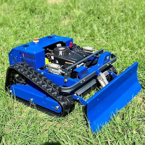 Remote Control Lawn Mower with Snow Plow – 9HP Hybrid, 800m Remote, 55cm Cut, 2-15cm Electric Height, 45° Slope, Brushless – for Estate, Farm, Snow – Year-Round Crawler Utility
