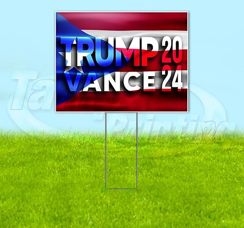 TampaPrinting Trump Vance Yard Sign 18" x 24" with Metal Step Stake