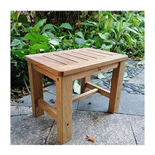 LSXIAO Shower Bench Stool, Spa Sauna Seat, Teak Frame Waterproof Non-Slip Deadweight 200kg for Bathroom, Living Room, Bedroom, Garden Leisure (Size : 42 * 22 * 40CM)
