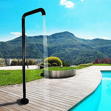 CFDZCP Outdoor Shower kit Free-Standing Outdoor Shower ， Stainless Steel Rainfall Garden Shower Fixture W/Integrated Top Spray Shower Head, Perfect for Backyard Pool Beach, Black