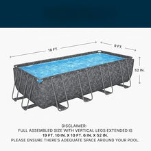 18' x 9' x 52" Rectangular Frame Above Ground Swimming Pool Set w/Pump