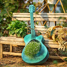 Indoor Outdoor Guitar Planter,Creative Guitar Statue Vase for Garden,Durable Polyresin Flower Pot for Patio Lawn Garden Yard Inspired Decor Blue 38x30x102cm(15x12x40inch) Gift