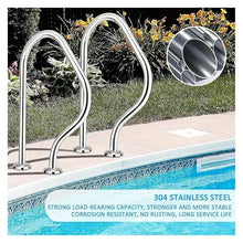 Pool Handrail, Stainless Steel Pool Railing, Swimming Pool Safety Hand Rail, 304 Stainless Steel Rustproof Pool Stair Railing Ergonomics Curved Design