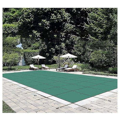 VEVOR Inground Pool Safety Cover, 18 ft x 40 ft Rectangular Winter Pool Cover, Triple Stitched, High Strength Mesh PP Material with Good Rain Permeability, Installation Hardware Included, Green