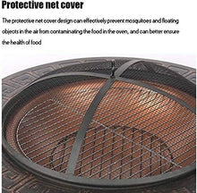 Garden Fire Pit Large Bonfire Wood Burning Patio Coal Grill Firepit for Grill Charcoal Grill with Spark Screen Poker with Cover BBQ Cooking for Camping Backyard Portable Grill Barbecue Rack