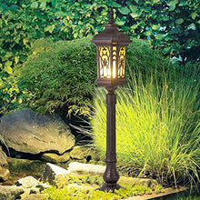 KADELONG - Outdoor Lawn Lights Glass Shade E27 Path Lights V-intage Villa Garden Yard Lamps Landscape Driveway Walkway External Night Security Lighting Fixture H36.43in,Chandelier Lighting, jq-842