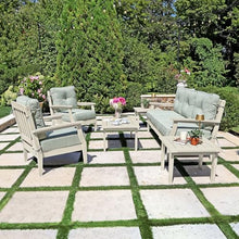 highwood Lehigh 6-Piece Couch, Coffee Table, and Chair Deep Seating Set, with Sunbrella Cushions in Canvas Seasalt, Whitewash Frame