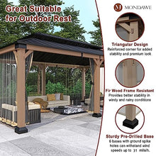 MONDAWE Cedar Wood Gazebo 12x20Ft Hardtop Pavilion with Netting