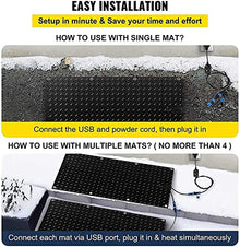 Snow Melting Mats Heated Snow Melting Mats For Stairs, Heated Outdoor Mats, Non-Slip Snow Melting Mats For Winter Snow Removal, Outdoor W/5ft Power Cord Winter Removal One Piece 10in X 30in, Tandem Co