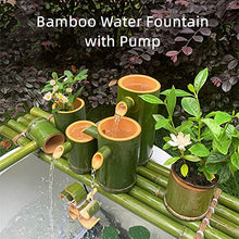 GenSDH Natural Bamboo Water Fountain with Pump, Water Features Decor Kit with Rotating Water Wheel, Feng Shui Zen Fountains, for Patio Garden Pond Fish Tanks, 50Cm,70cm