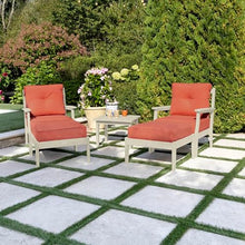 highwood Lehigh 5-Piece Deep Seating Set, with Sunbrella Cushions in Canvas Persimmon, Whitewash Frame