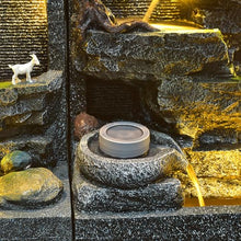 77-Inch Cement and Concrete Water Fountain with LED Lights Indoor,Outdoor Decoration,Garden,Balcony, Housewarming Gift,Door to Door(A)
