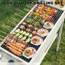 TT-YEL Foldable Charcoal Grill, Portable Metal Outdoor Grill, Large Capacity for 8-15 People, with Grill Grid, Vents, Large Surface Stand, Garden Grill, Easy to Clean and Removable,Black