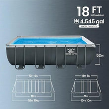 18' x 9' x 52" Above Ground Rectangular Frame Swimming Pool Set with Pump