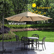 RWGOVLU 3M/10FT Garden Parasol, Patio Cantilever Umbrella, Outdoor Hanging Sun Shade Canopy with Crank Handle & Height Adjustable for Garden Backyard Pool,3 Green, Large