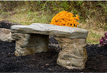 Athena Garden Inc. Cast Stone Petrified Rock Bench Outdoor Garden Decor Natural