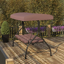 Flash Furniture 3-Seat Outdoor Patio Swing with Canopy, Brown