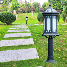 Dntum Retro Lantern Outdoor Waterproof Lawn Lamp, Community Glass Lamp Street Lamp Victorian Outdoor Waterproof Floor Lamp Column Lamp Villa Park Lamp E27 Street Lamp,A,Wiring Type,A-Solar